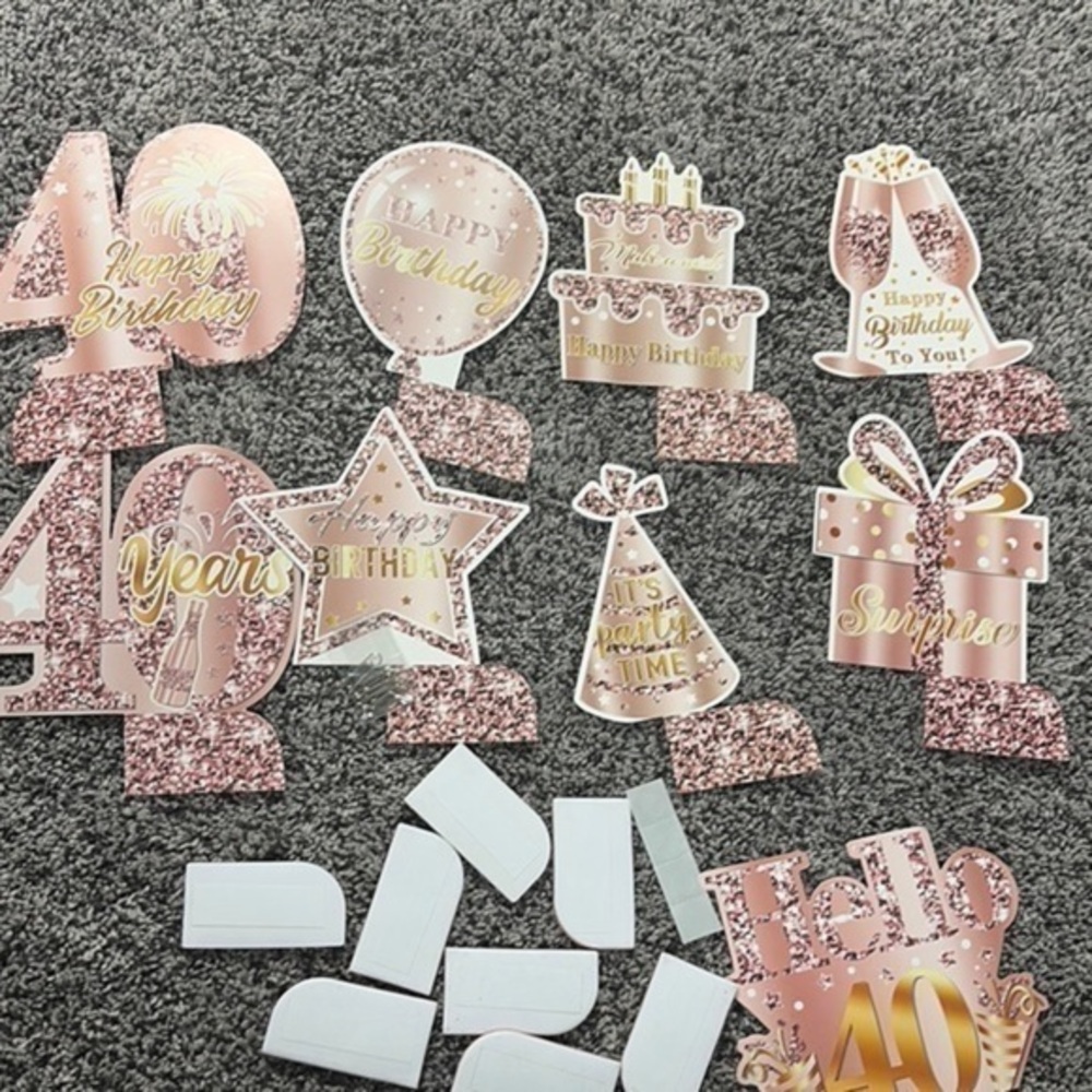 🛍️ Rose Gold 40th Birthday Party Decorations Set
